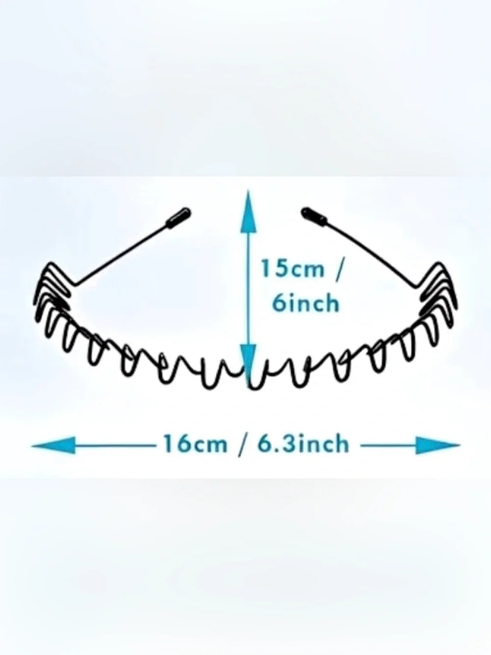 1- Unisex Wave hoops Fashionable Headband Black Metal